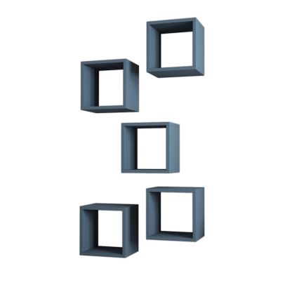 SET 5x Wall shelf BOX blue