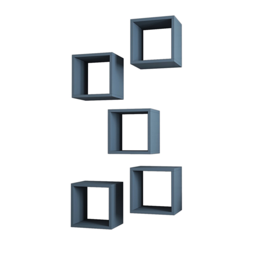 SET 5x Wall shelf BOX blue