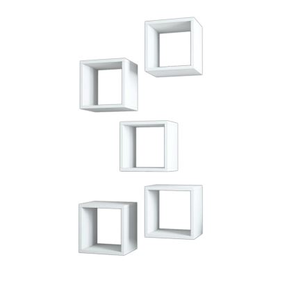 SET 5x Wall shelf BOX white