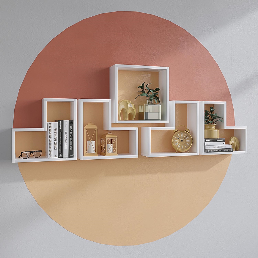 SET 5x Wall shelf ELITRA white