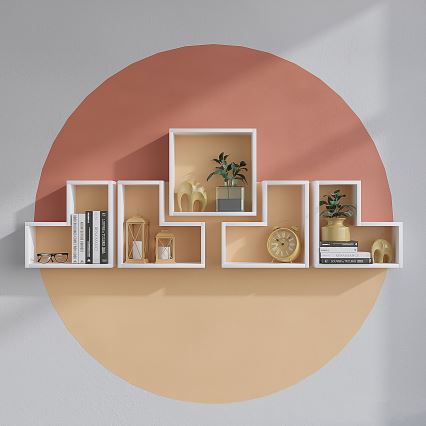 SET 5x Wall shelf ELITRA white