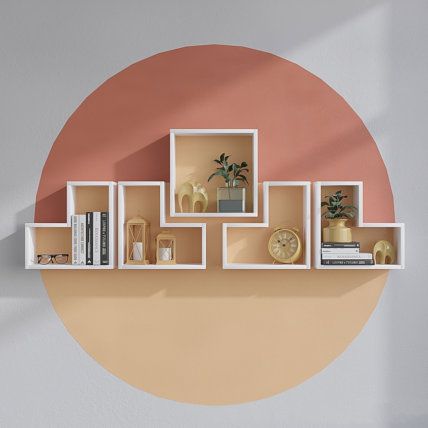 SET 5x Wall shelf ELITRA white