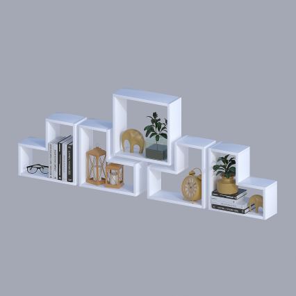 SET 5x Wall shelf ELITRA white