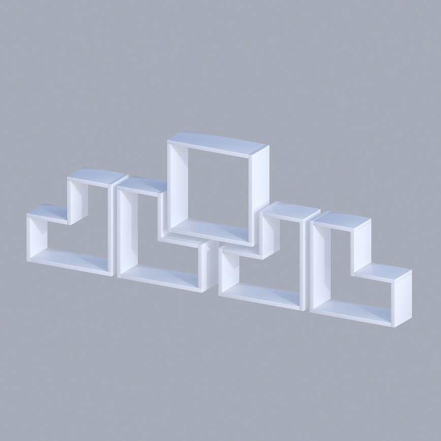 SET 5x Wall shelf ELITRA white
