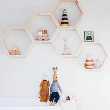 SET 5x Wall shelf RAF 36x31 cm spruce