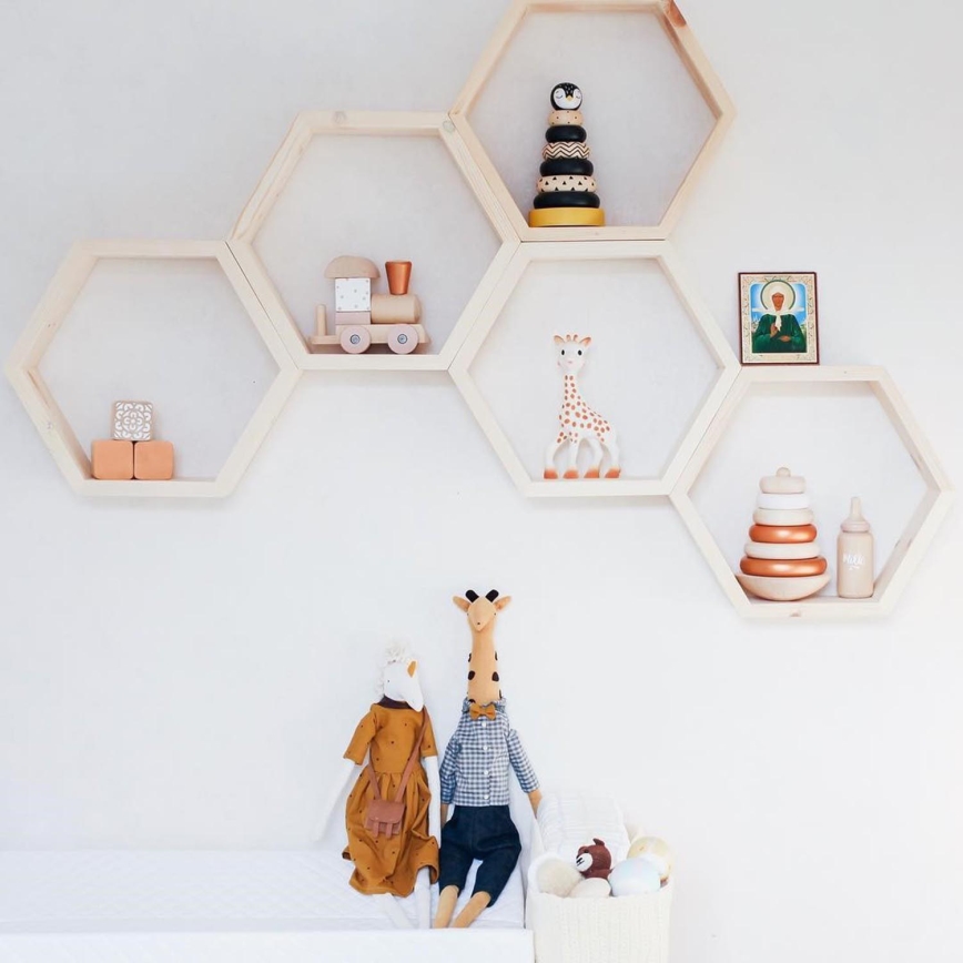 SET 5x Wall shelf RAF 36x31 cm spruce