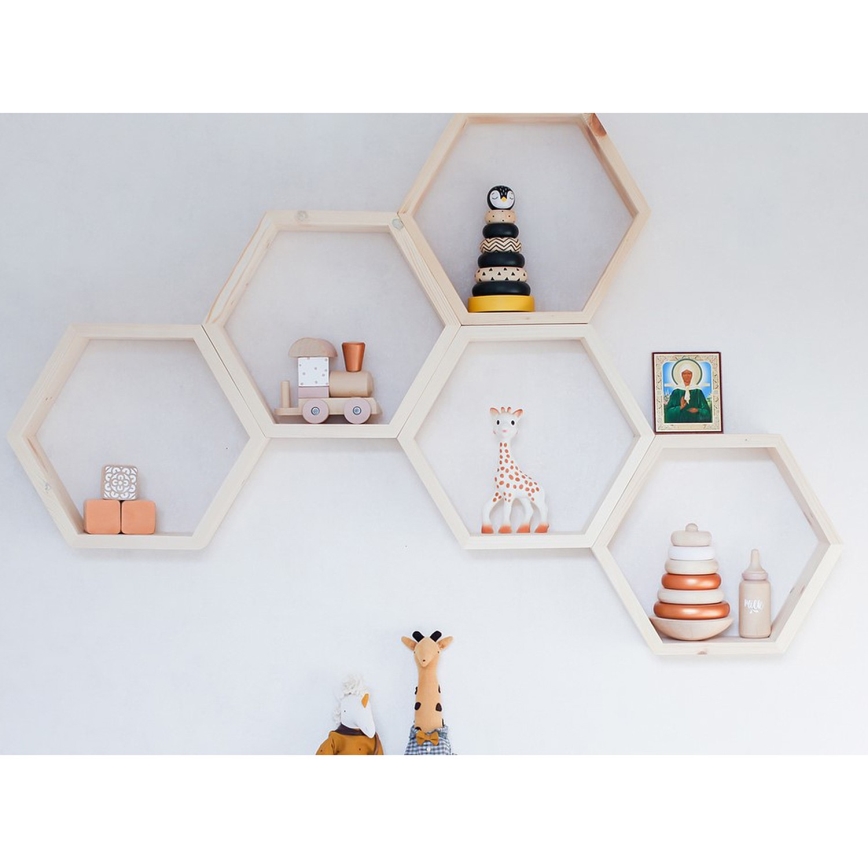 SET 5x Wall shelf RAF 36x31 cm spruce