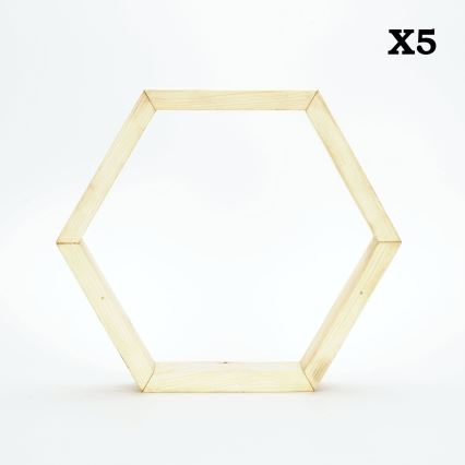 SET 5x Wall shelf RAF 36x31 cm spruce