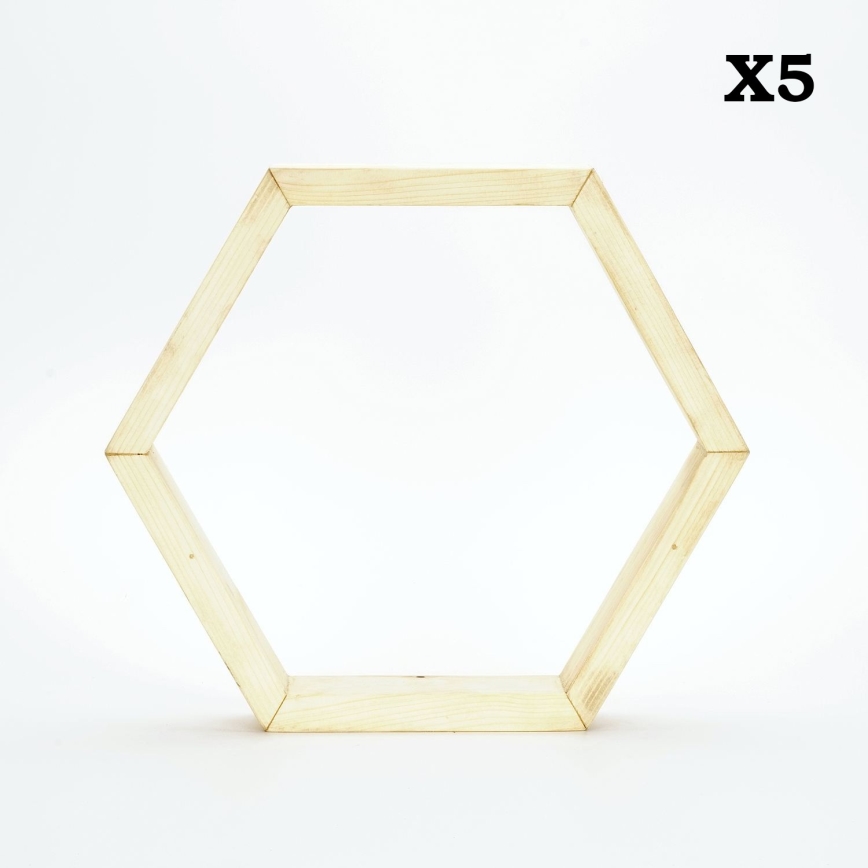 SET 5x Wall shelf RAF 36x31 cm spruce