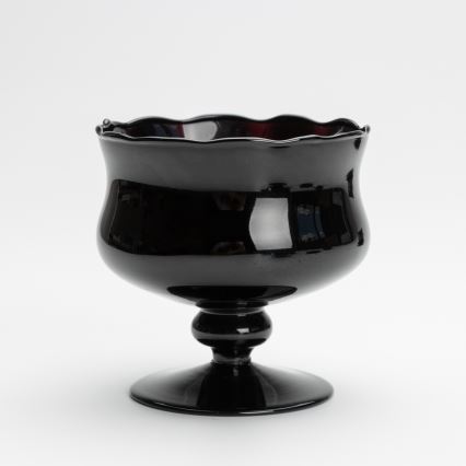 Set 6x glass cup with a saucer and 1x sugar bowl black bouquet no. 1