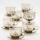 Set 6x glass cup with a saucer and 1x sugar bowl smoky bouquet no. 4