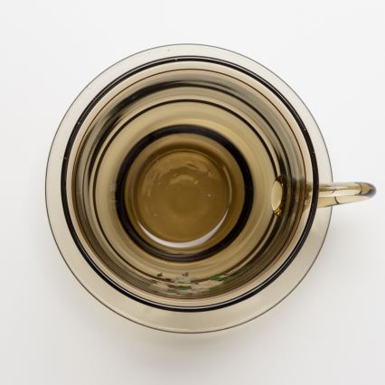 Set 6x glass cup with a saucer and 1x sugar bowl smoky bouquet no. 4