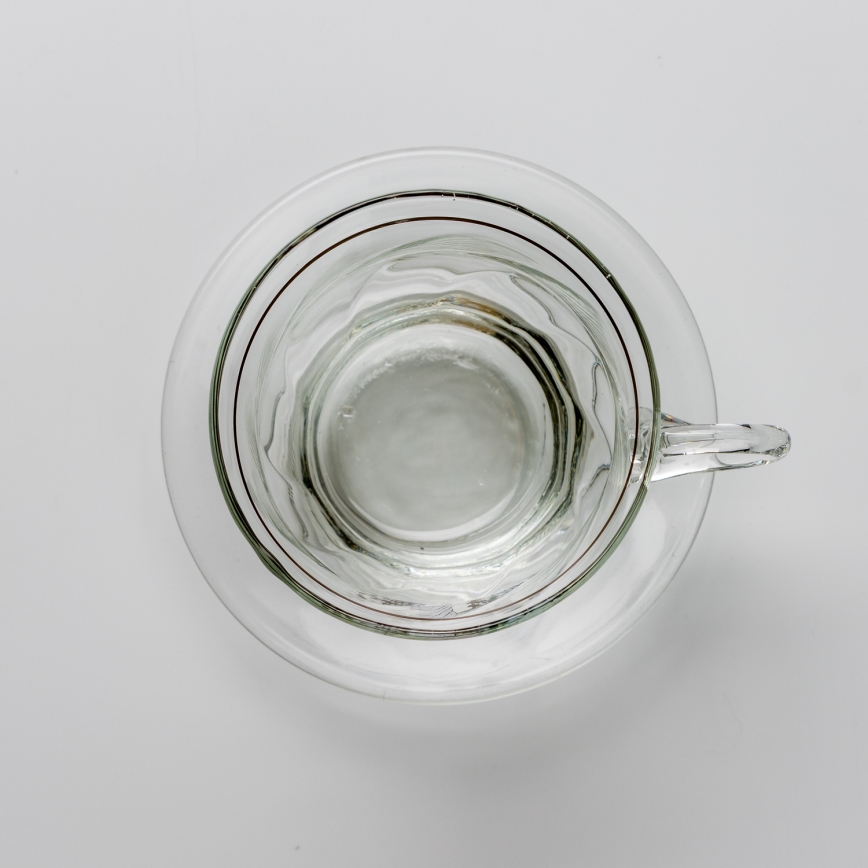 Set 6x glass cup with a saucer clear bouquet no. 3
