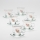 Set 6x glass cup with a saucer clear bouquet no. 4