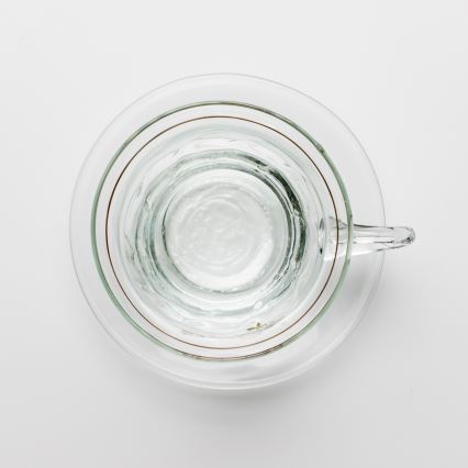 Set 6x glass cup with a saucer clear bouquet no. 4