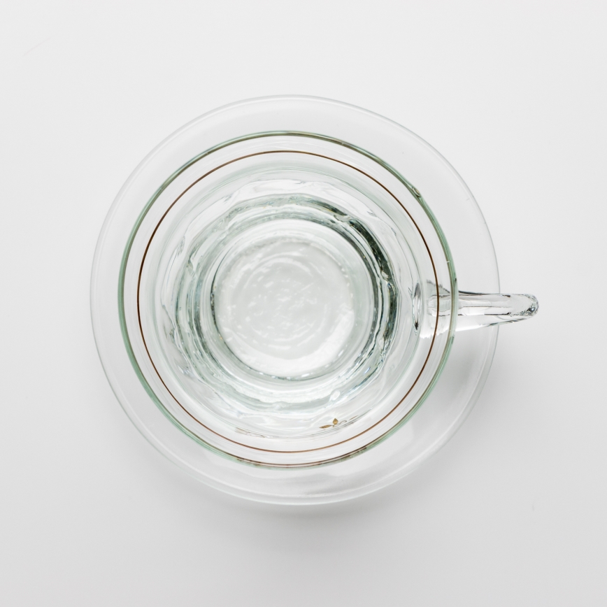 Set 6x glass cup with a saucer clear bouquet no. 4