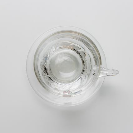 Set 6x glass cup with a saucer clear bouquet no. 5