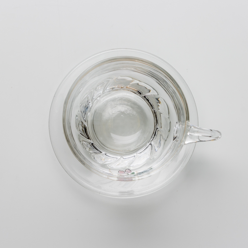Set 6x glass cup with a saucer clear bouquet no. 5