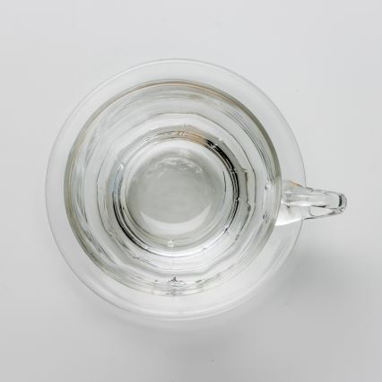 Set 6x glass cup with a saucer clear bouquet no. 8