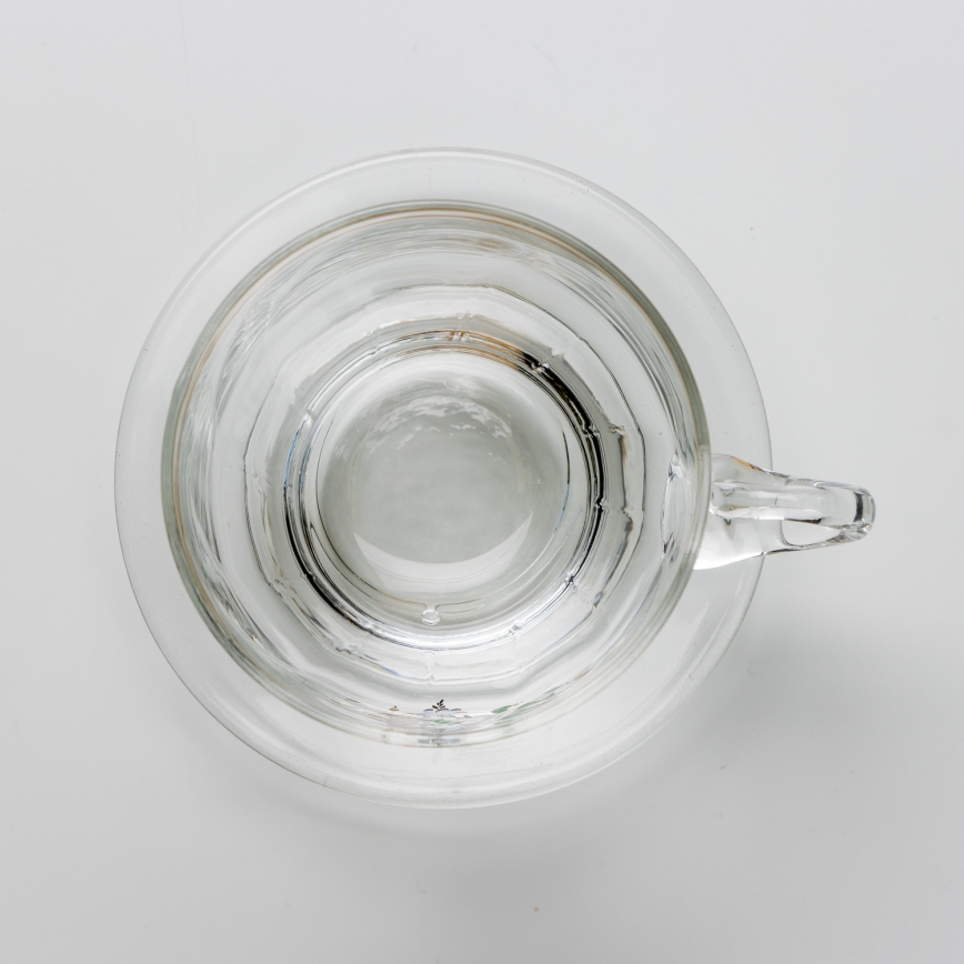 Set 6x glass cup with a saucer clear bouquet no. 8