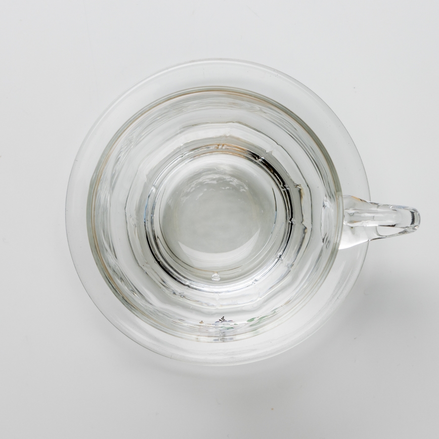 Set 6x glass cup with a saucer clear bouquet no. 8