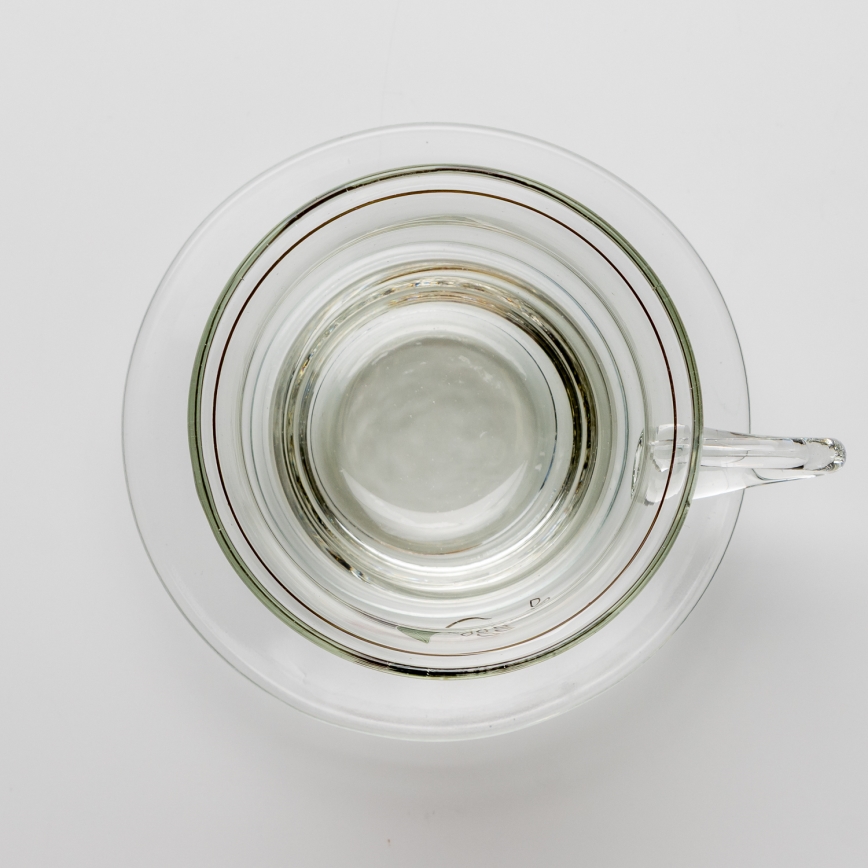 Set 6x glass cup with a saucer clear bouquet no. 9