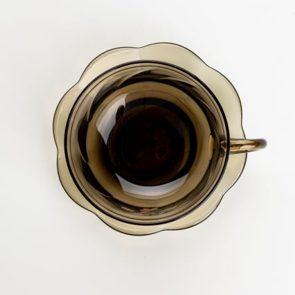 Set 6x glass cup with a saucer smoky bouquet no. 2