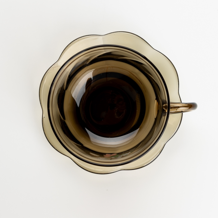 Set 6x glass cup with a saucer smoky bouquet no. 2