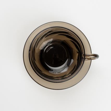 Set 6x glass cup with a saucer smoky bouquet no. 3