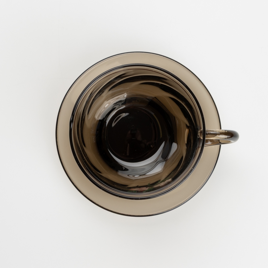 Set 6x glass cup with a saucer smoky bouquet no. 3
