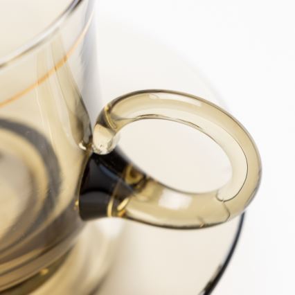 Set 6x glass cup with a saucer smoky bouquet no. 4