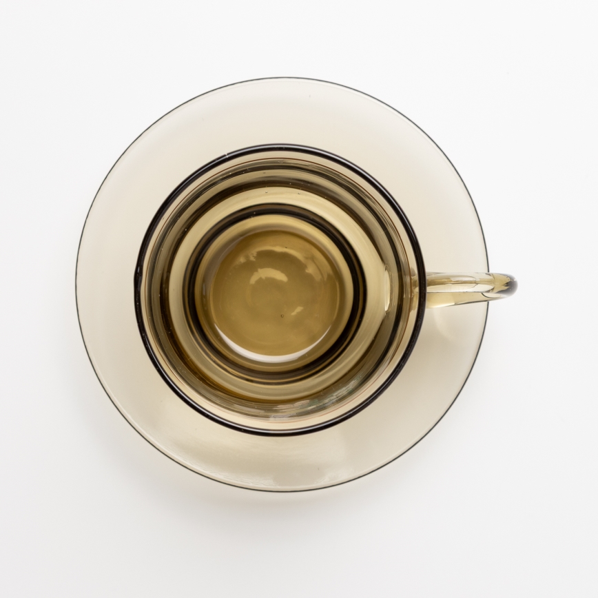 Set 6x glass cup with a saucer smoky bouquet no. 4