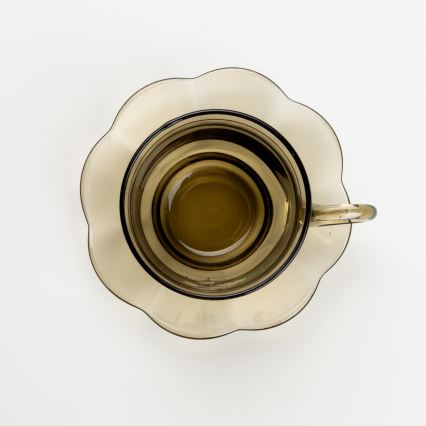 Set 6x glass cup with a saucer smoky bouquet no. 5