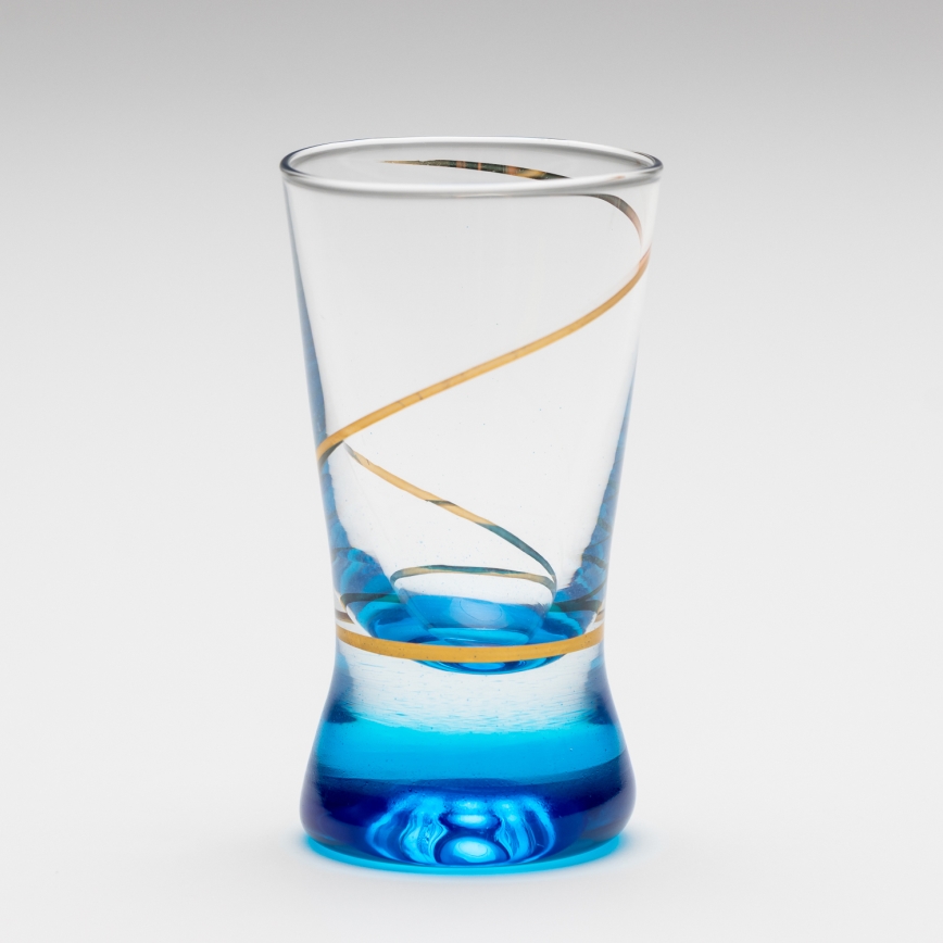 Set 6x glass for shots 25 mm clear blue