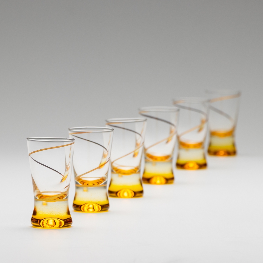 Set 6x glass for shots 25 mm clear yellow