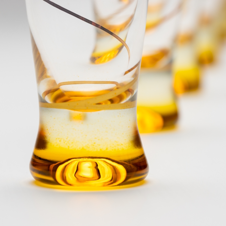 Set 6x glass for shots 25 mm clear yellow
