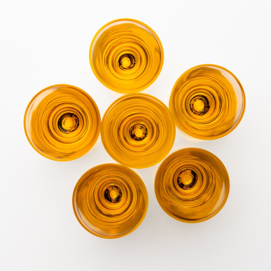 Set 6x glass for shots 25 mm clear yellow