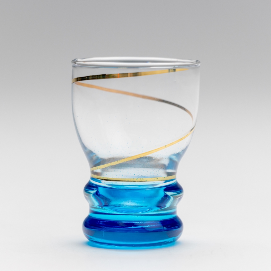 Set 6x glass for shots clear blue