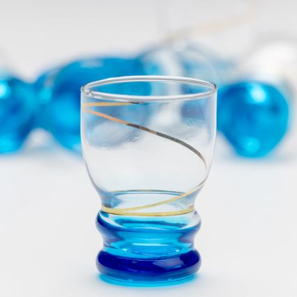 Set 6x glass for shots clear blue