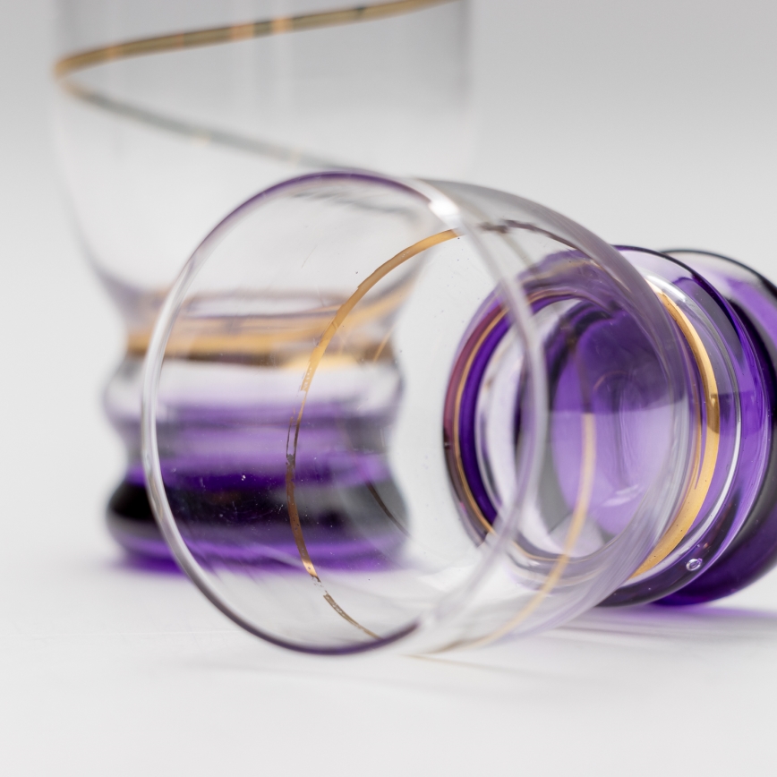 Set 6x glass for shots clear purple