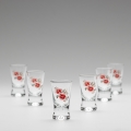 Set 6x glass for shots clear with a bouquet motif no. 2