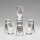 Set 6x glass for shots clear with a bouquet motif no. 3