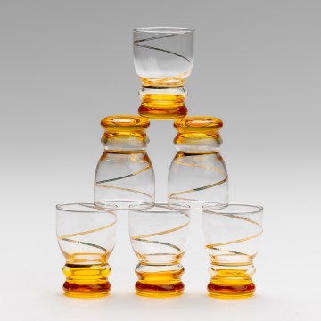 Set 6x glass for shots clear yellow