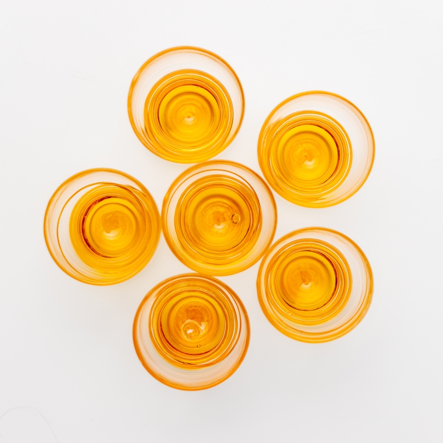 Set 6x glass for shots clear yellow