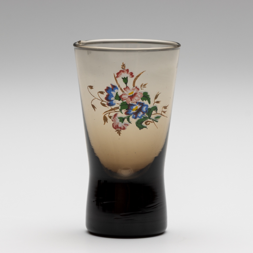 Set 6x glass for shots smoky with a bouquet motif no. 2