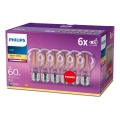 SET 6x LED Bulb VINTAGE Philips E27/7W/230V 2700K