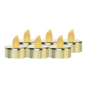 SET 6x LED Christmas decorations 6xLED/6xCR2032 gold