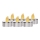 SET 6x LED Christmas decorations 6xLED/6xCR2032 shiny chrome