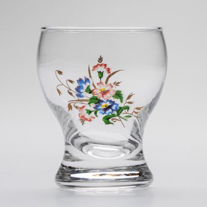 Set 6x liqueur glass clear - flower pattern no. 3