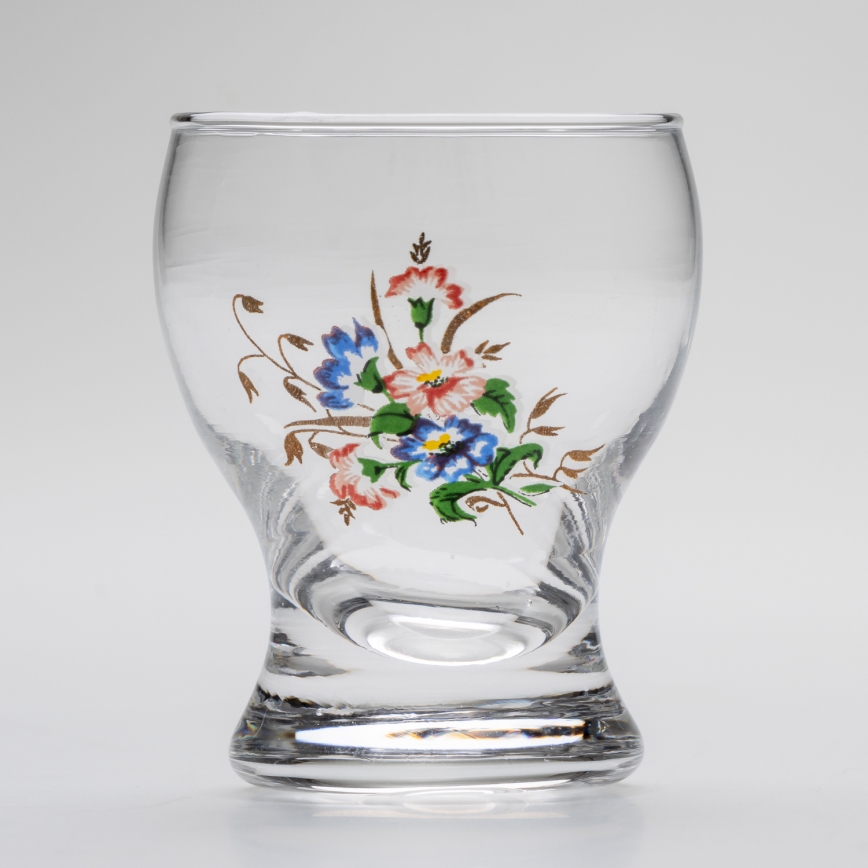 Set 6x liqueur glass clear - flower pattern no. 3